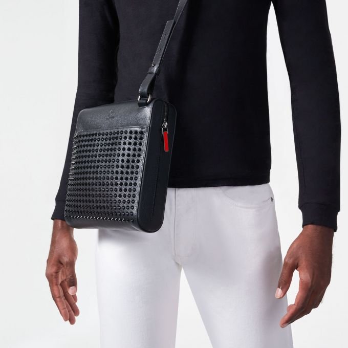 Bolsa De Mensajero Christian Louboutin Benech Medium Classic Cuero Messenger Bags Hombre Negros | MX-57018