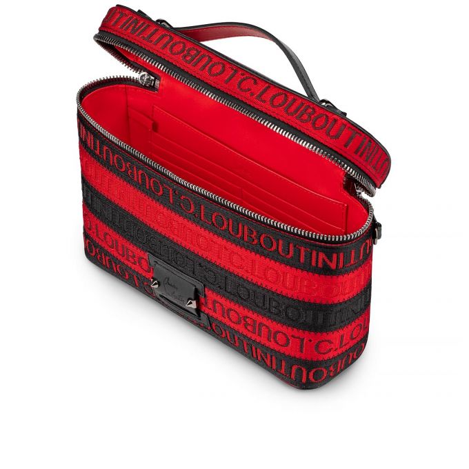 Bolsa De Mensajero Christian Louboutin Kypipouch Cl Correa Creative Fabric Messenger Bags Hombre Negros Rojos | MX-37849