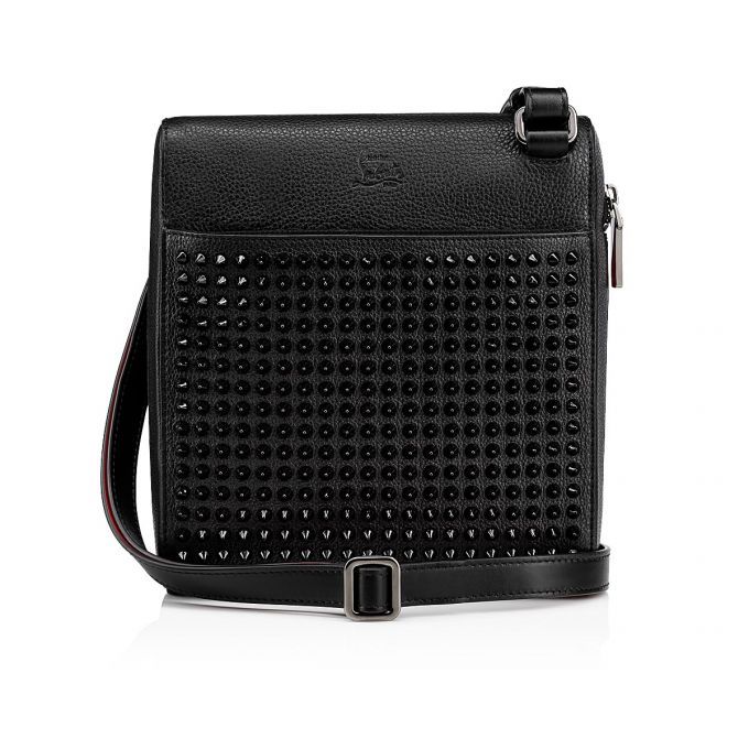 Bolso Pequeño Christian Louboutin Benech Medium Classic Cuero Pouches Hombre Negros | MX-67395