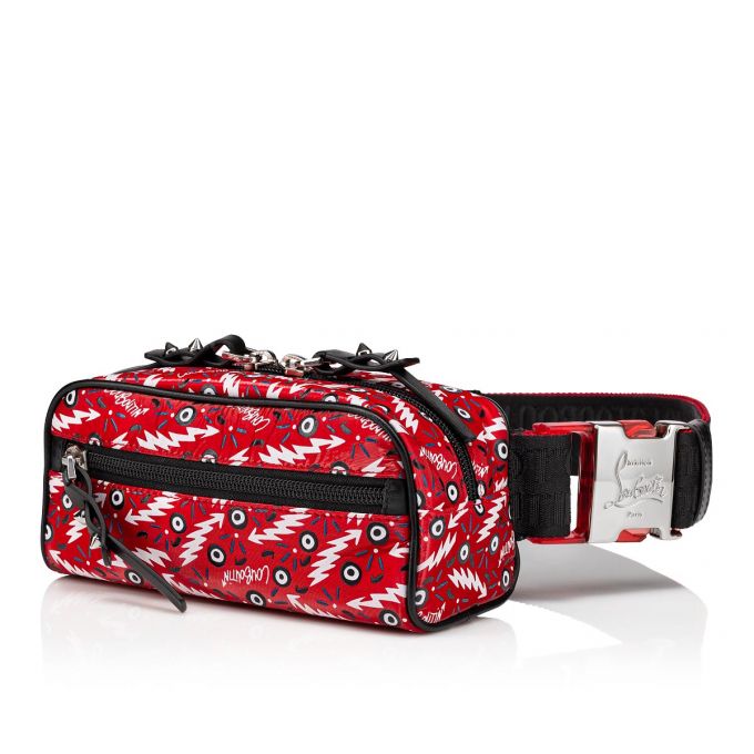 Bolso Pequeño Christian Louboutin Blaster Creative Fabric Pouches Hombre Rojos Negros | MX-26162