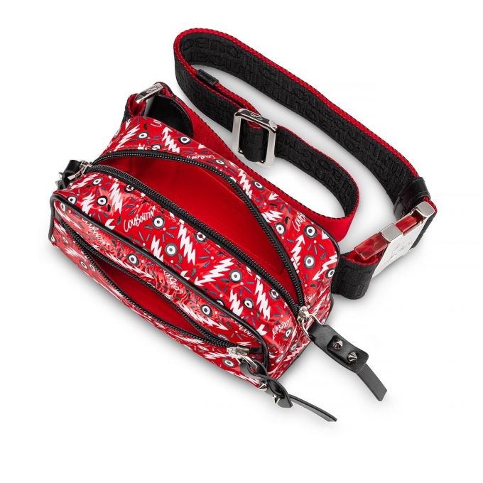 Bolso Pequeño Christian Louboutin Blaster Creative Fabric Pouches Hombre Rojos Negros | MX-26162