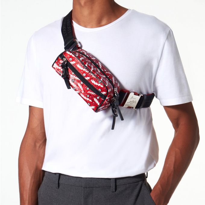 Bolso Pequeño Christian Louboutin Blaster Creative Fabric Pouches Hombre Rojos Negros | MX-35608