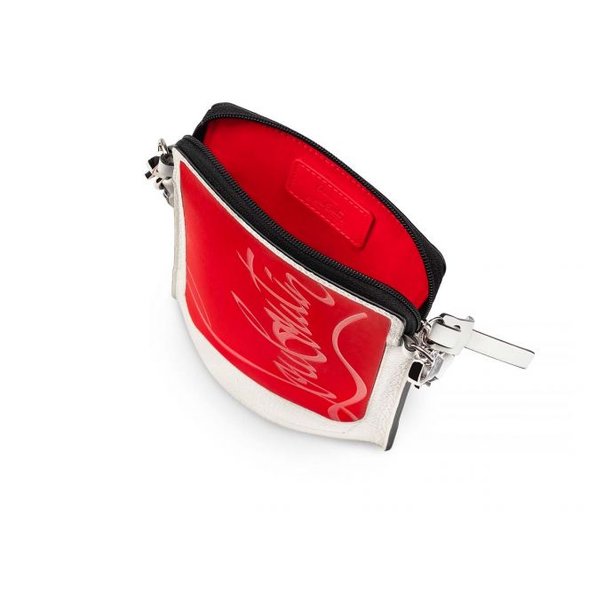 Bolso Pequeño Christian Louboutin Loubilab Classic Fabric Pouches Hombre Rojos Blancos Negros | MX-49449