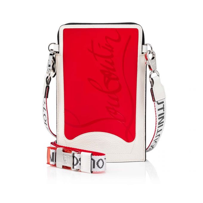 Bolso Pequeño Christian Louboutin Loubilab Classic Fabric Pouches Hombre Rojos Blancos Negros | MX-49449