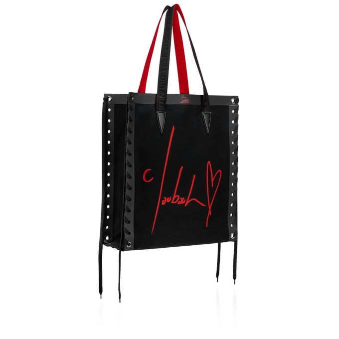 Bolso Tote Christian Louboutin Cabalace Small Creative Fabric Tote Bags Mujer Negros Rojos | MX-30121