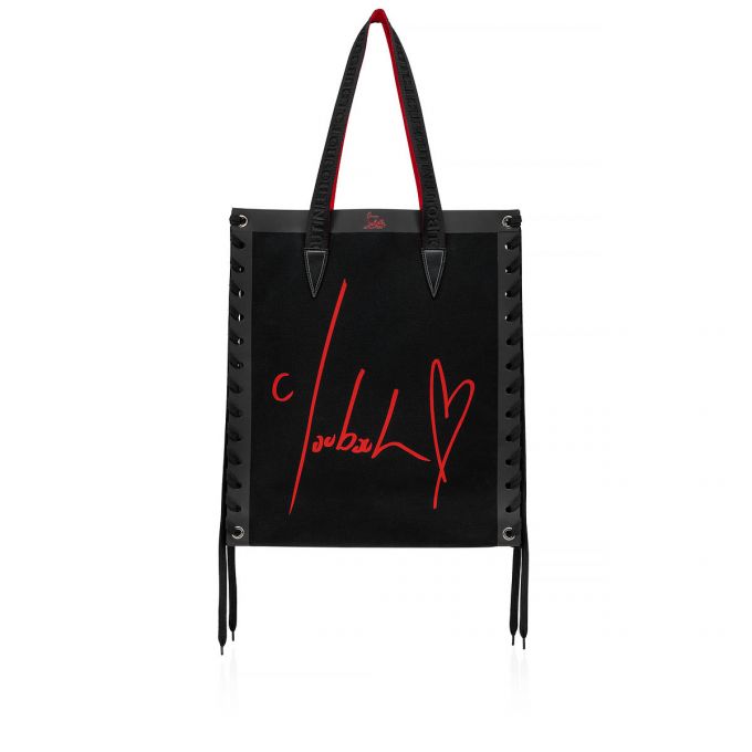 Bolso Tote Christian Louboutin Cabalace Small Creative Fabric Tote Bags Mujer Negros Rojos | MX-30121