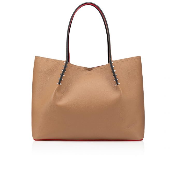 Bolso Tote Christian Louboutin Cabarock Large Fennec Classic Cuero Tote Bags Mujer Kaki | MX-47801