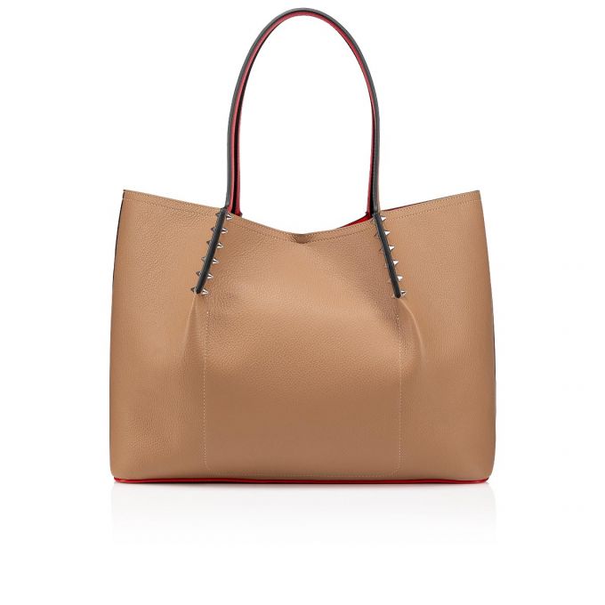 Bolso Tote Christian Louboutin Cabarock Large Fennec Classic Cuero Tote Bags Mujer Kaki | MX-47801