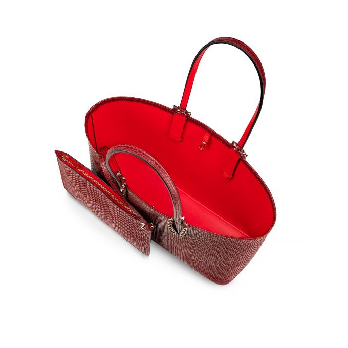 Bolso Tote Christian Louboutin Cabata Small Creative Cuero Tote Bags Mujer Vino | MX-09647