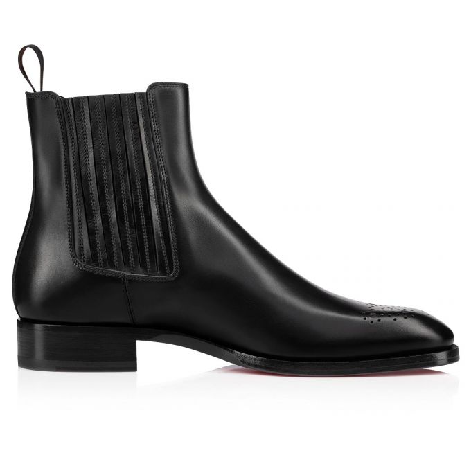 Botas Christian Louboutin Angloman Calf Booty Hombre Negros | MX-39907