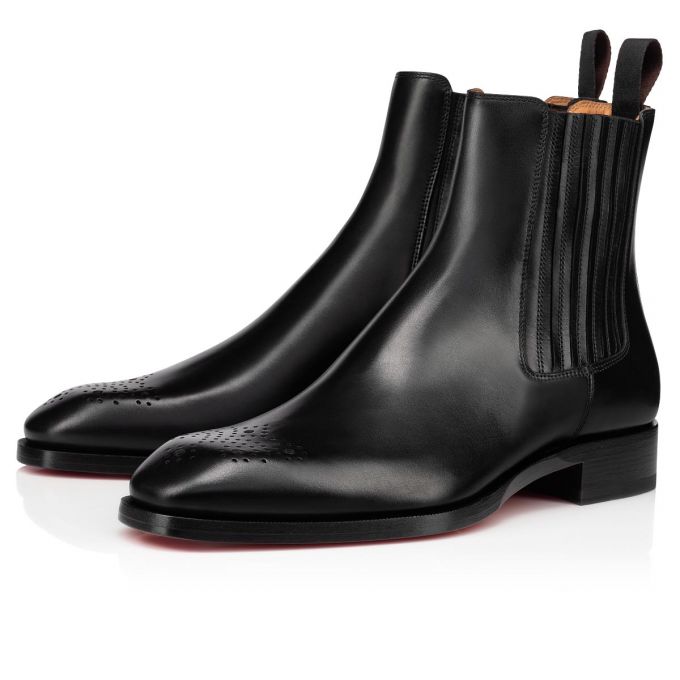 Botas Christian Louboutin Angloman Calf Booty Hombre Negros | MX-39907