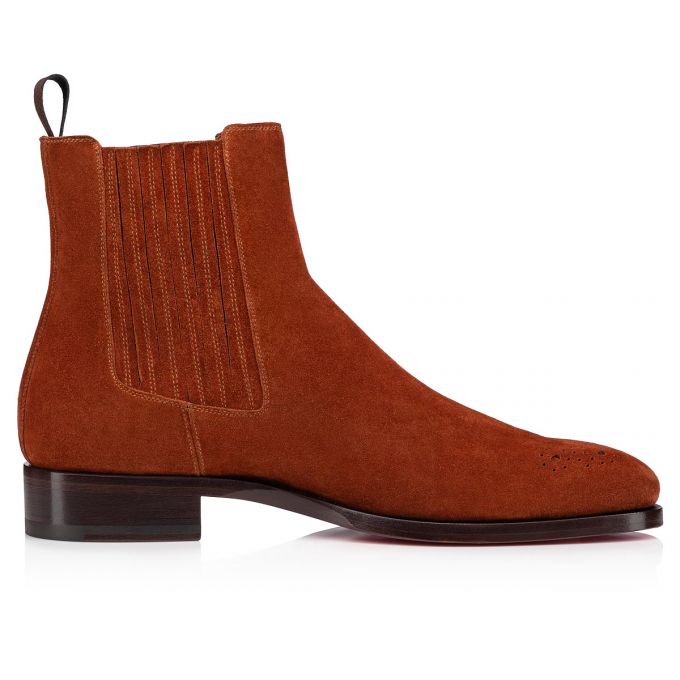 Botas Christian Louboutin Angloman Calf Booty Hombre Marrom | MX-68929