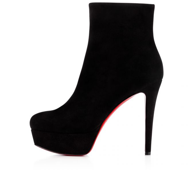 Botas Christian Louboutin Bianca Booty 120 120 Veau Velours Boots Mujer Negros | MX-10746