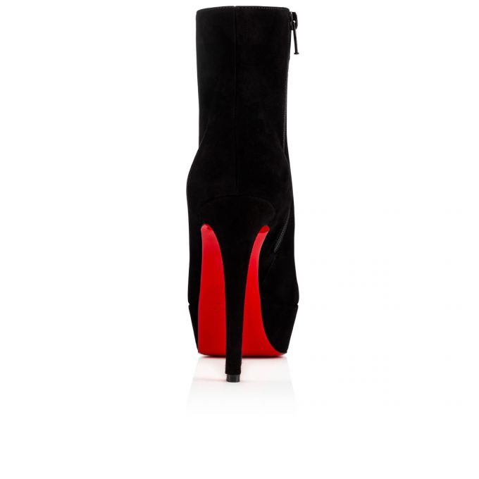 Botas Christian Louboutin Bianca Booty 120 120 Veau Velours Boots Mujer Negros | MX-10746