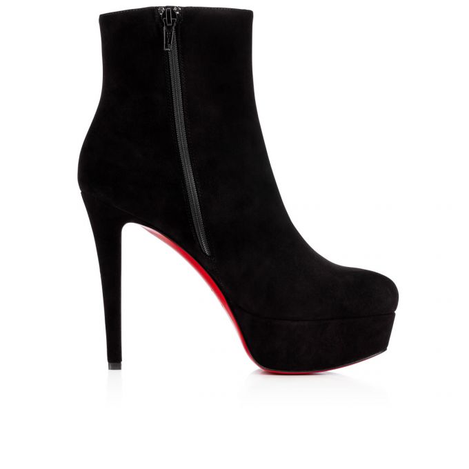 Botas Christian Louboutin Bianca Booty 120 120 Veau Velours Boots Mujer Negros | MX-10746