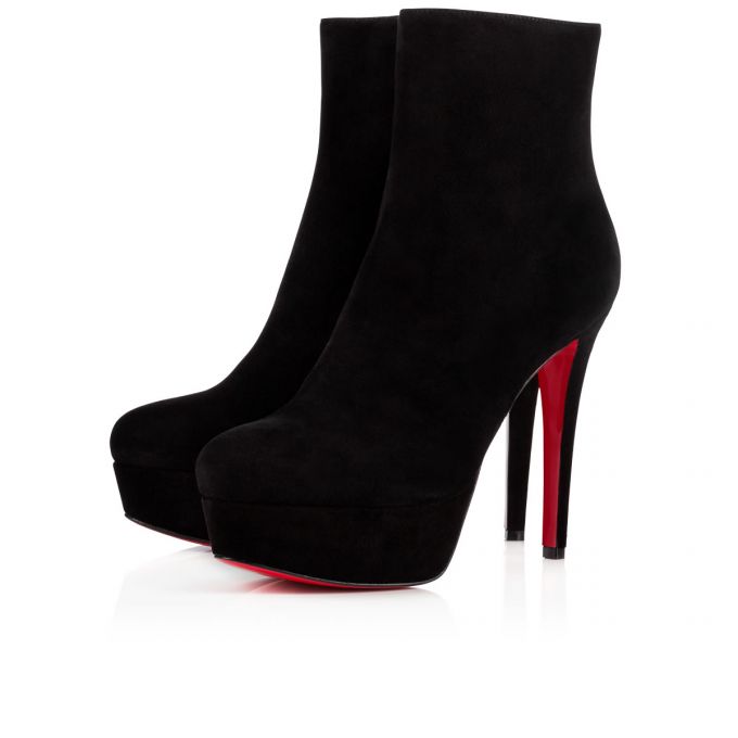 Botas Christian Louboutin Bianca Booty 120 120 Veau Velours Boots Mujer Negros | MX-10746