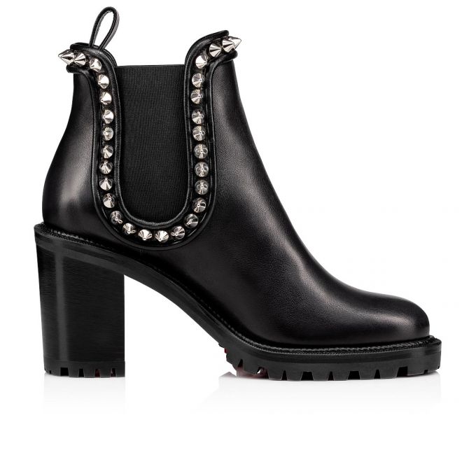 Botas Christian Louboutin Capahutta 70 Calf Boots Mujer Negros Plateados | MX-35969