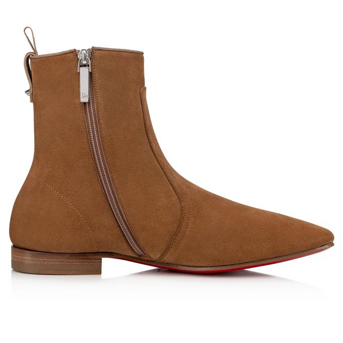 Botas Christian Louboutin Cardaboot Fennec Calf Booty Hombre Kaki | MX-28398