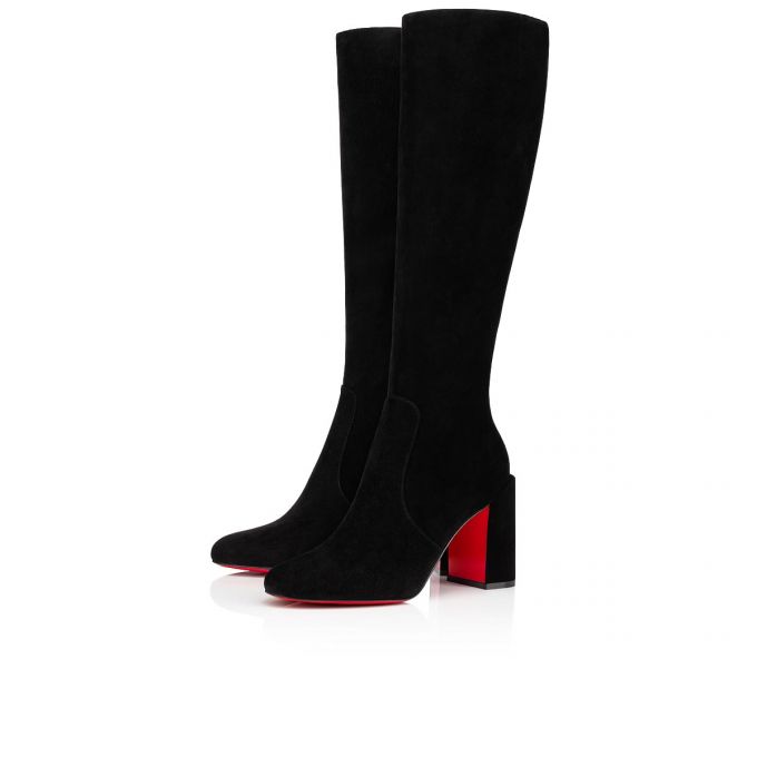 Botas Christian Louboutin Cavalika 85 Veau Velours Boots Mujer Negros | MX-34015