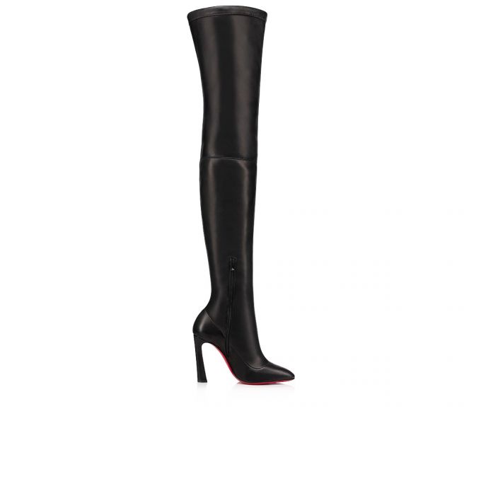 Botas Christian Louboutin Eleonor Alta 100 Nappa Boots Mujer Negros | MX-85403