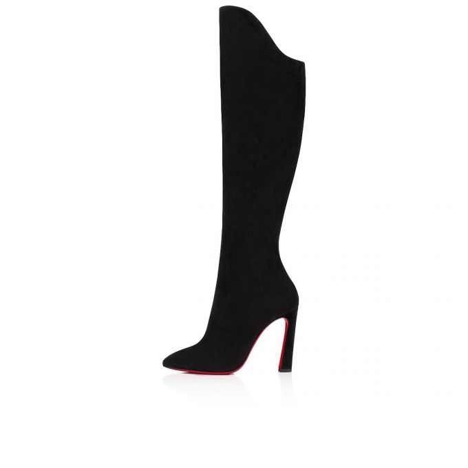 Botas Christian Louboutin Eleonor Botta 100 Veau Velours Boots Mujer Negros | MX-44685