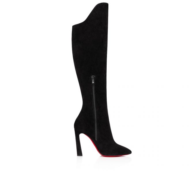 Botas Christian Louboutin Eleonor Botta 100 Veau Velours Boots Mujer Negros | MX-44685