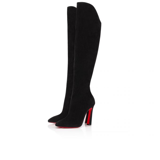 Botas Christian Louboutin Eleonor Botta 100 Veau Velours Boots Mujer Negros | MX-44685