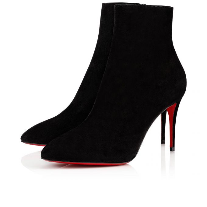 Botas Christian Louboutin Eloise Booty 085 85 Veau Velours Boots Mujer Negros | MX-21083