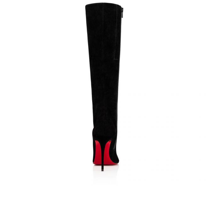 Botas Christian Louboutin Eloise Botta 100 100 Veau Velours Boots Mujer Negros | MX-60759