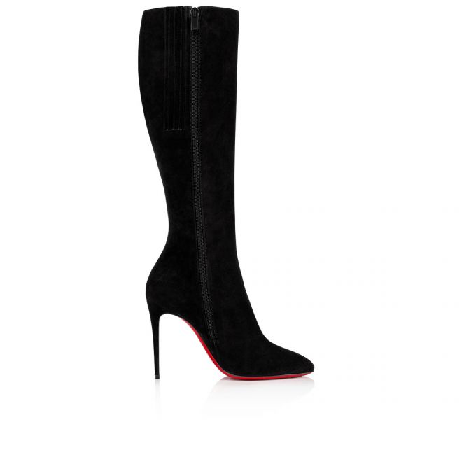 Botas Christian Louboutin Eloise Botta 100 100 Veau Velours Boots Mujer Negros | MX-60759