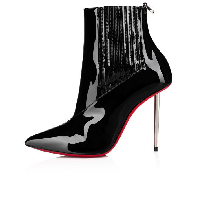 Botas Christian Louboutin Epic Boot 100 Charol Boots Mujer Negros | MX-59033