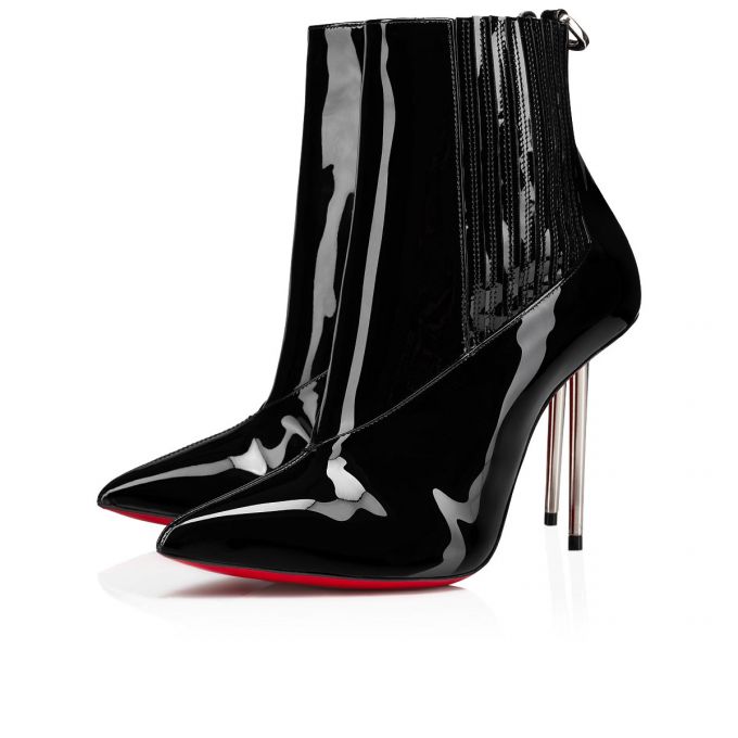 Botas Christian Louboutin Epic Boot 100 Charol Boots Mujer Negros | MX-59033