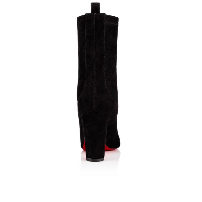 Botas Christian Louboutin Gena Bootie 085 85 Veau Velours Boots Mujer Negros | MX-51906