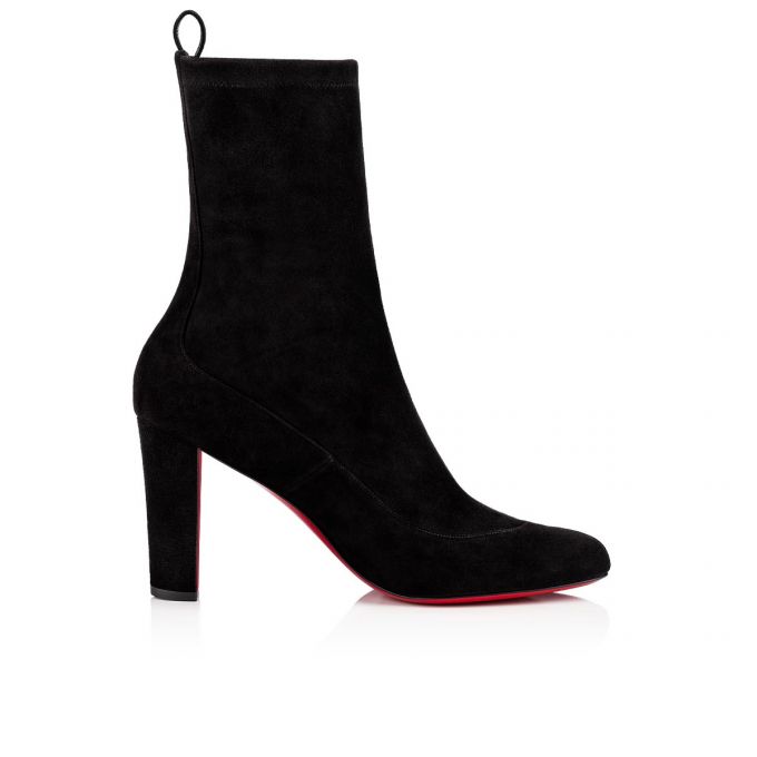 Botas Christian Louboutin Gena Bootie 085 85 Veau Velours Boots Mujer Negros | MX-51906