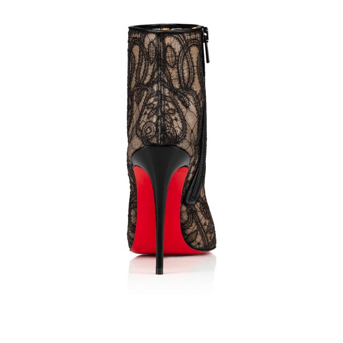 Botas Christian Louboutin Gipsybootie 100 Version Encaje Bootie Mujer Negros | MX-12309