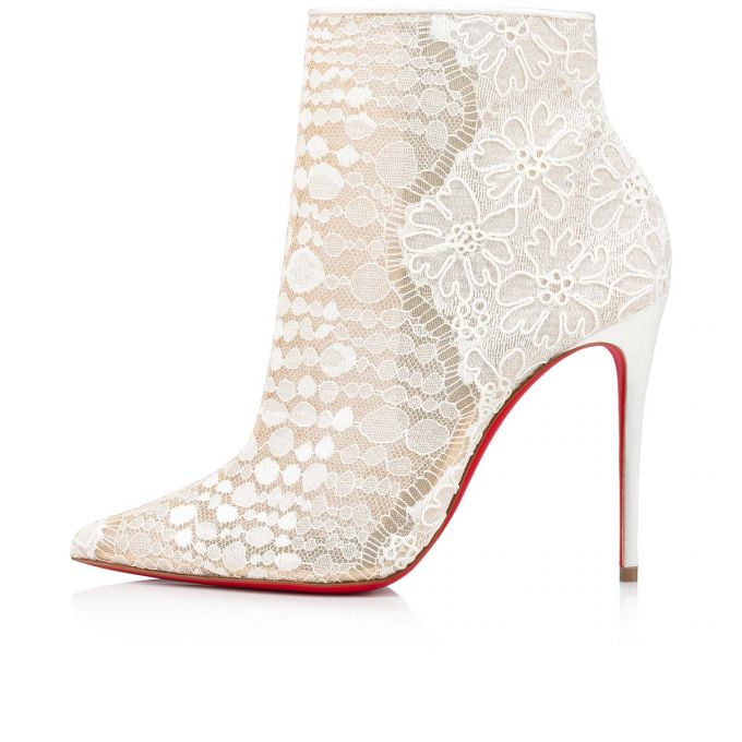 Botas Christian Louboutin Gipsybootie 100 Encaje Bootie Mujer Blancos Azules | MX-42129