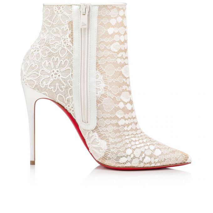 Botas Christian Louboutin Gipsybootie 100 Encaje Bootie Mujer Blancos Azules | MX-42129