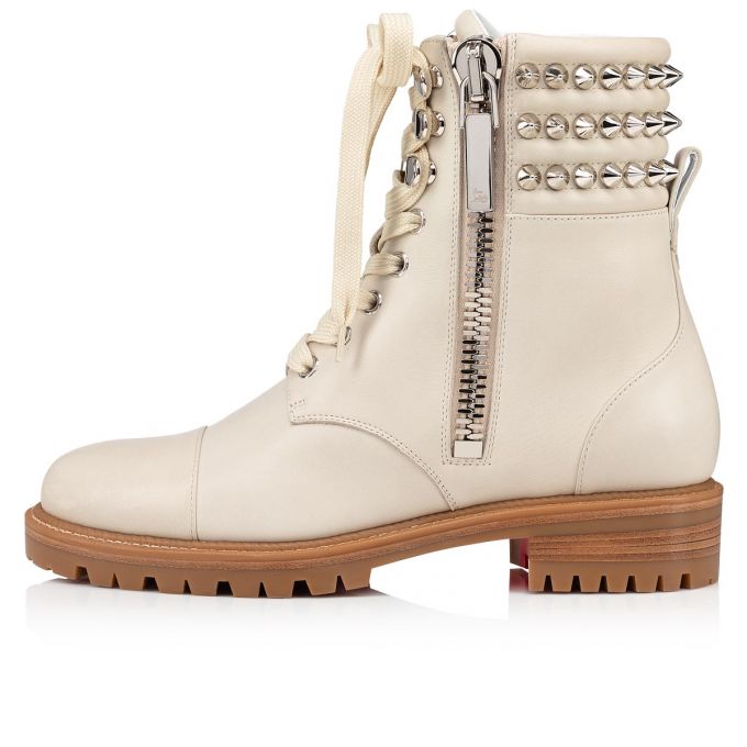 Botas Christian Louboutin Invierno Spikes Calf Boots Mujer Blancos | MX-65703