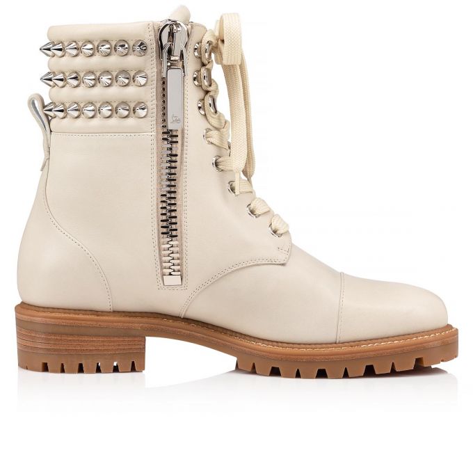 Botas Christian Louboutin Invierno Spikes Calf Boots Mujer Blancos | MX-65703