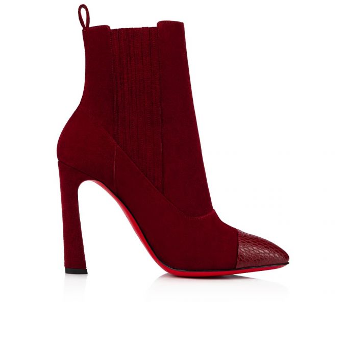 Botas Christian Louboutin Me In The 90s 100 Tanin Veau Velours Boots Mujer Vino | MX-87668