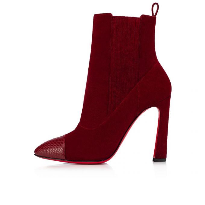 Botas Christian Louboutin Me In The 90s 100 Tanin Veau Velours Boots Mujer Vino | MX-87668