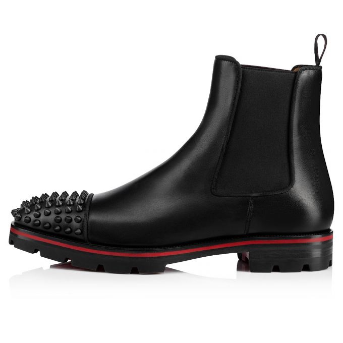 Botas Christian Louboutin Melon Spikes 000 Mat Calf Booty Hombre Negros | MX-38615