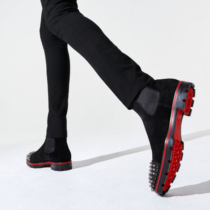 Botas Christian Louboutin Melon Spikes 000 Calf Booty Hombre Negros | MX-62900