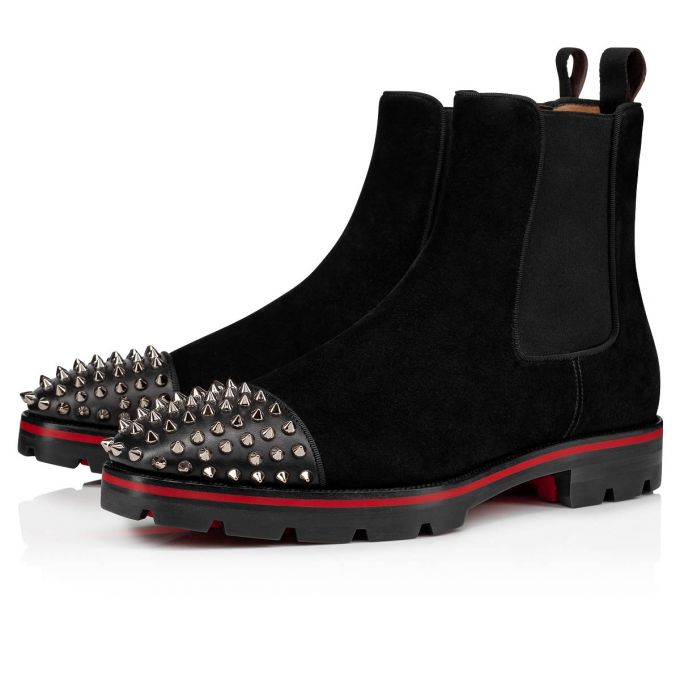 Botas Christian Louboutin Melon Spikes 000 Calf Booty Hombre Negros | MX-62900