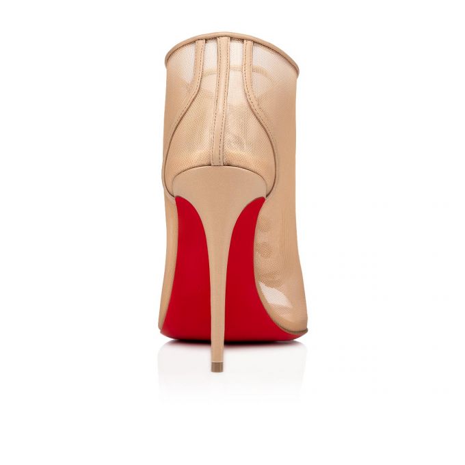 Botas Christian Louboutin Open Ondessa 100 Encaje Boots Mujer Beige | MX-28717