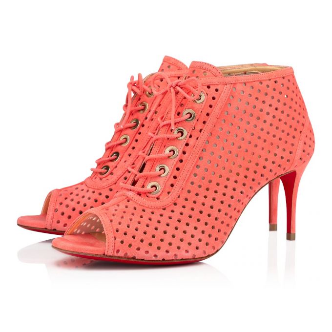 Botas Christian Louboutin Open Ondessa 70 Gamuza Boots Mujer Rosas | MX-62819