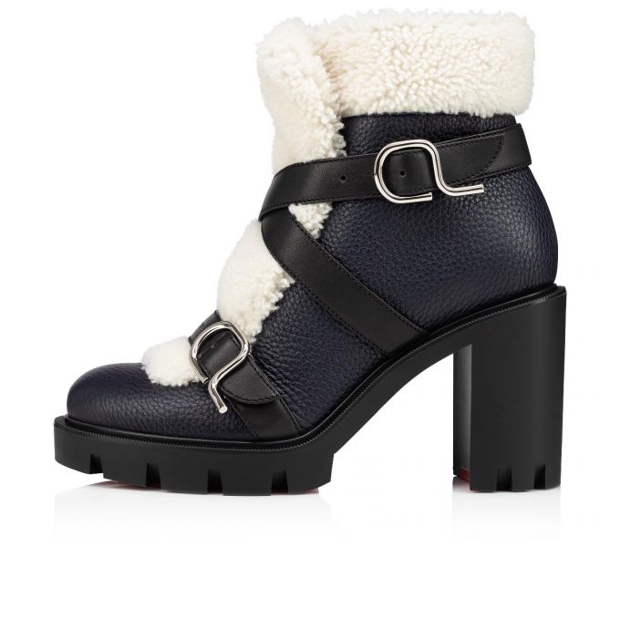 Botas Christian Louboutin Pole Chic 70 Blue/White Calf Boots Mujer Azules Blancos | MX-84290