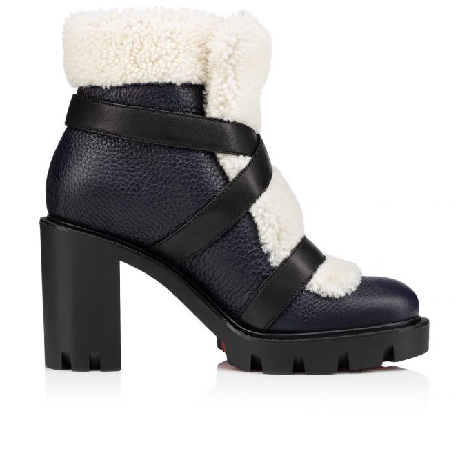 Botas Christian Louboutin Pole Chic 70 Blue/White Calf Boots Mujer Azules Blancos | MX-84290