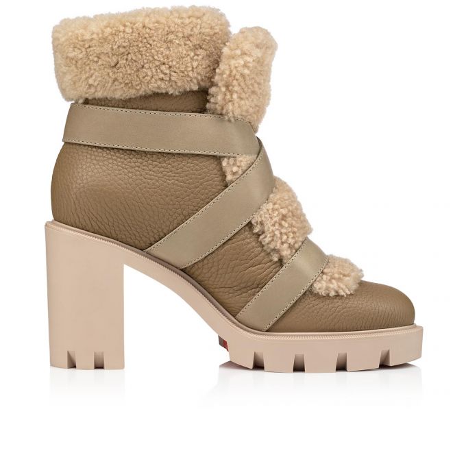 Botas Christian Louboutin Pole Chic 70 Calf Boots Mujer Beige | MX-41610