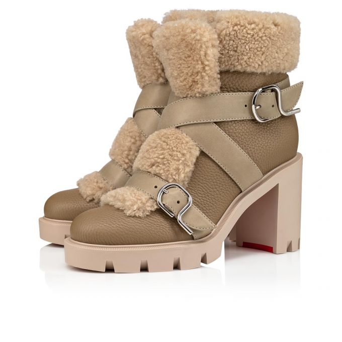 Botas Christian Louboutin Pole Chic 70 Calf Boots Mujer Beige | MX-41610